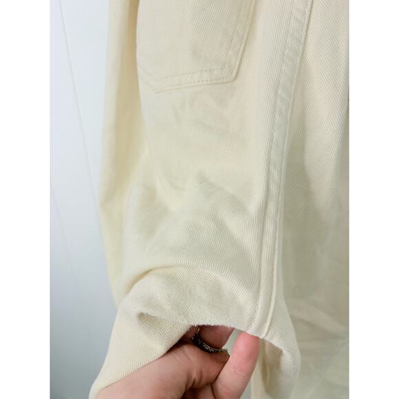 By Together High Rise Paperbag Pants Small Cream Straight Leg - Picture 10 of 11